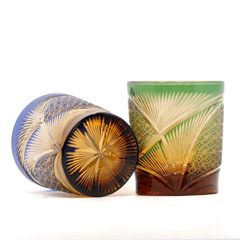 "江戸切子” Edokiriko Gorgeous Brilliance Rock Glass JP-003