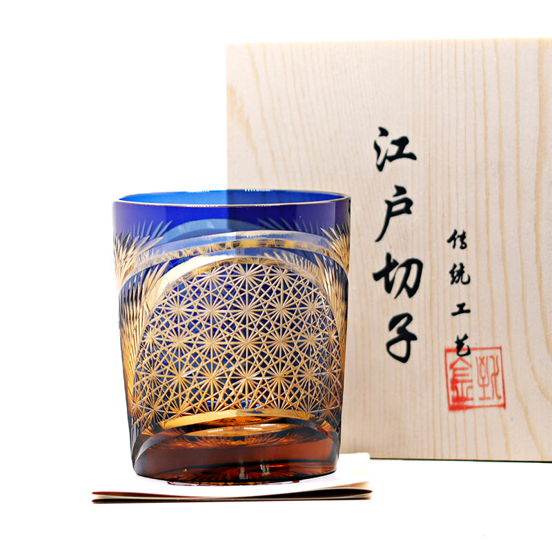 "江戸切子” Edokiriko Gorgeous Brilliance Rock Glass JP-003