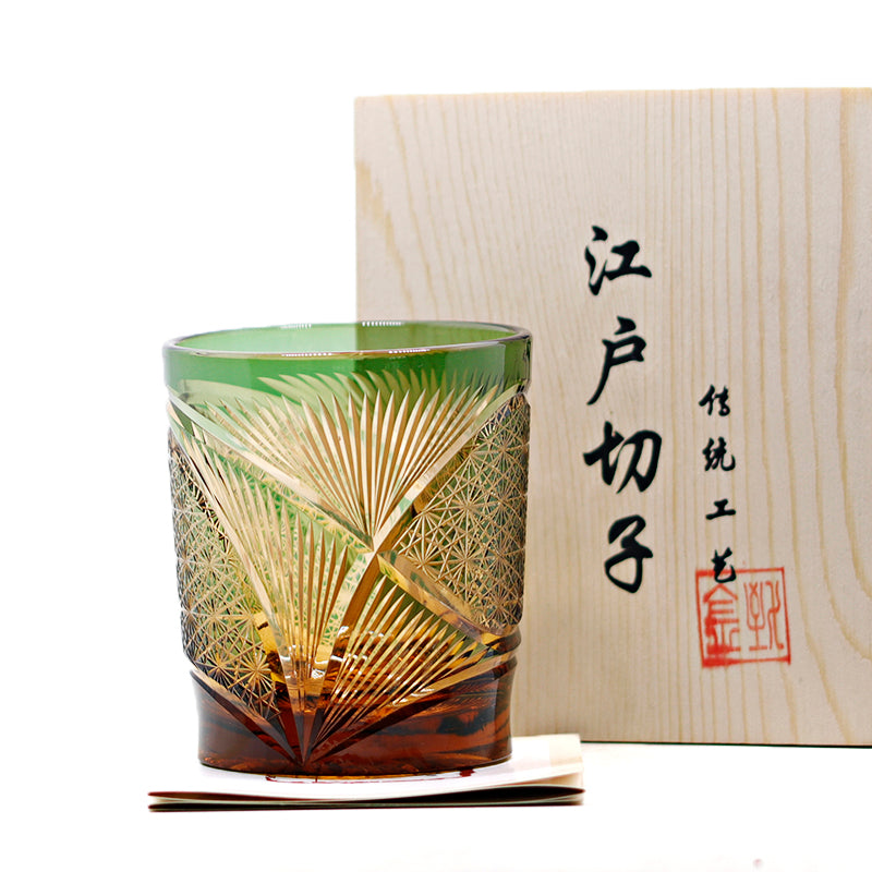 "江戸切子” Edokiriko Gorgeous Brilliance Rock Glass JP-003