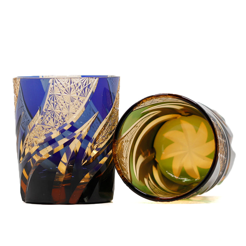 "江戸切子” Edokiriko Gorgeous Brilliance Rock Glass JP-002
