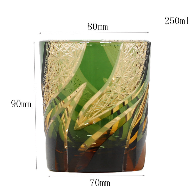 "江戸切子” Edokiriko Gorgeous Brilliance Rock Glass JP-002
