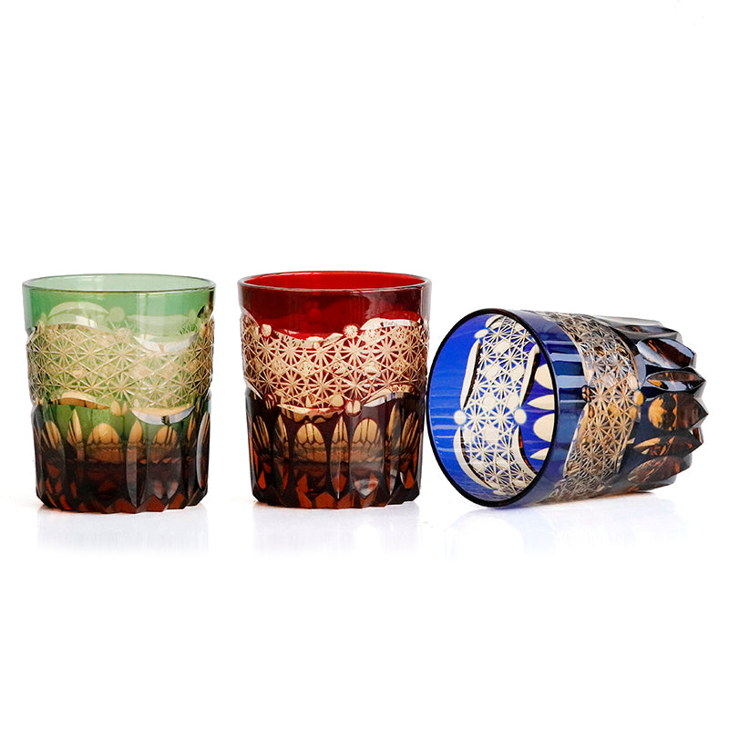 "江戸切子” Edokiriko Gorgeous Brilliance Rock Glass JP-032