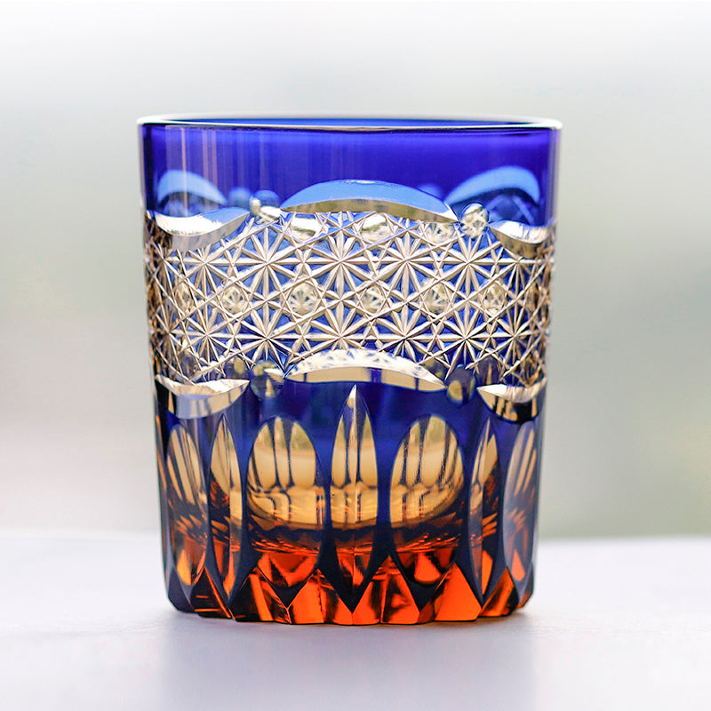 "江戸切子” Edokiriko Gorgeous Brilliance Rock Glass JP-032