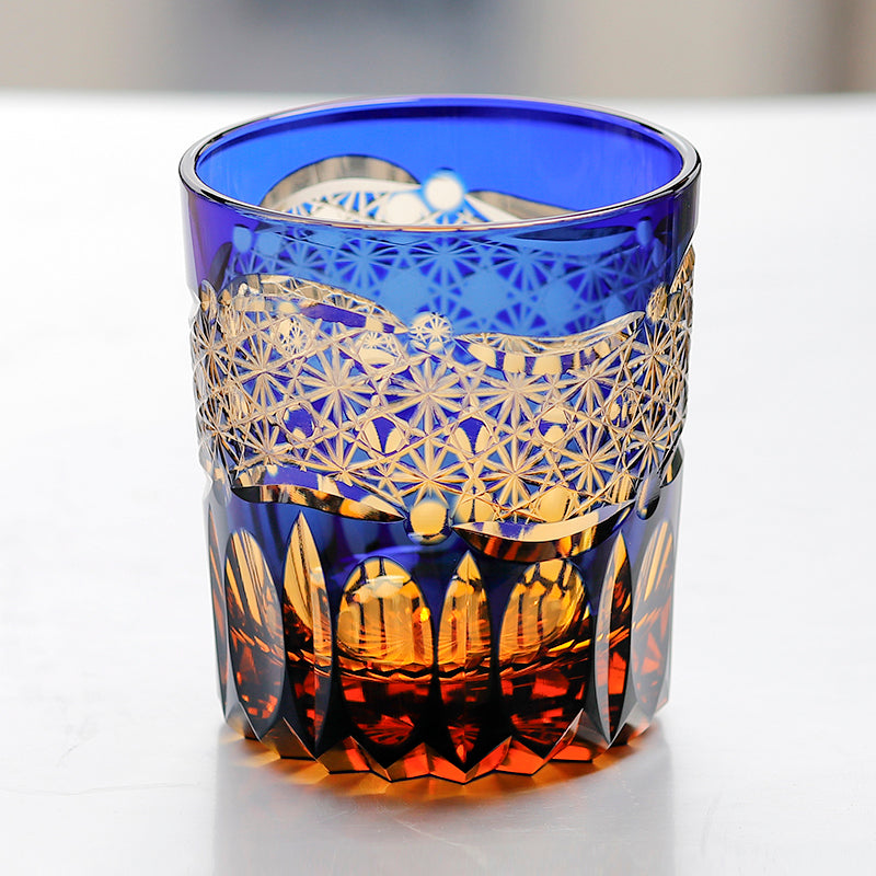 "江戸切子” Edokiriko Gorgeous Brilliance Rock Glass JP-032