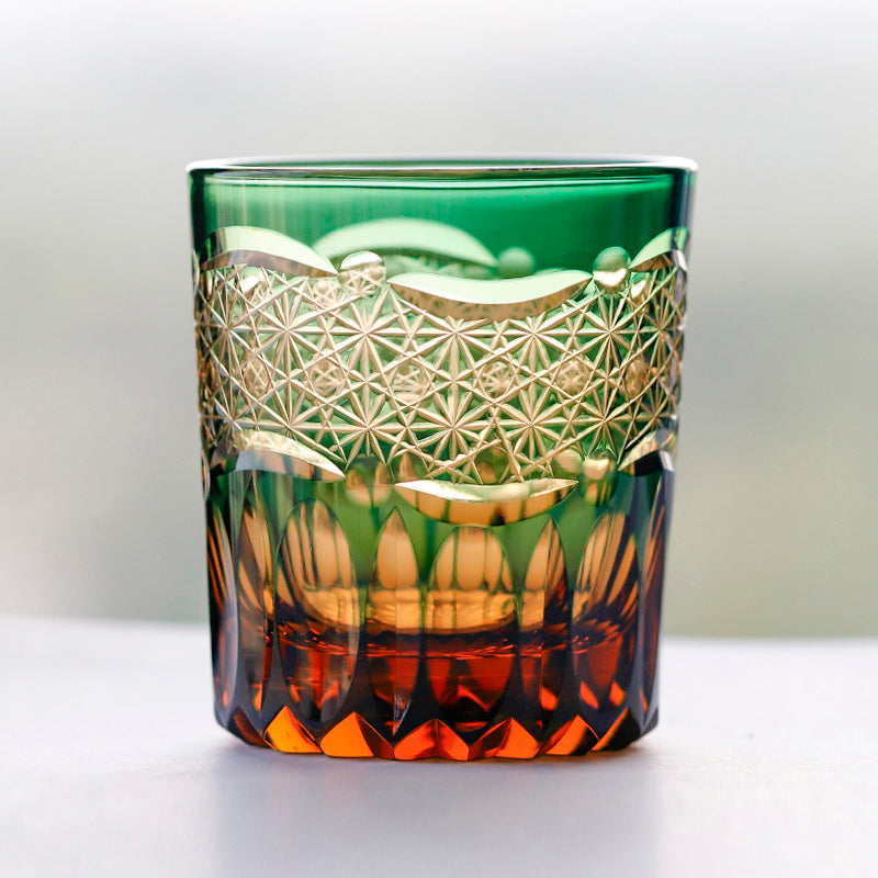 "江戸切子” Edokiriko Gorgeous Brilliance Rock Glass JP-032