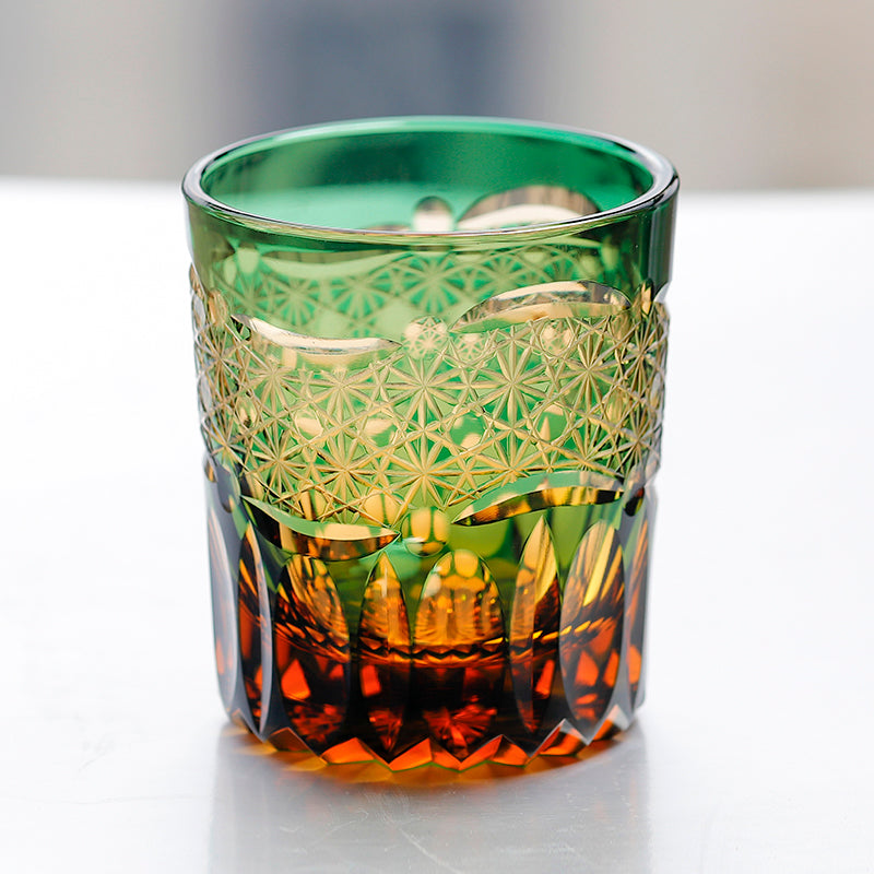 "江戸切子” Edokiriko Gorgeous Brilliance Rock Glass JP-032