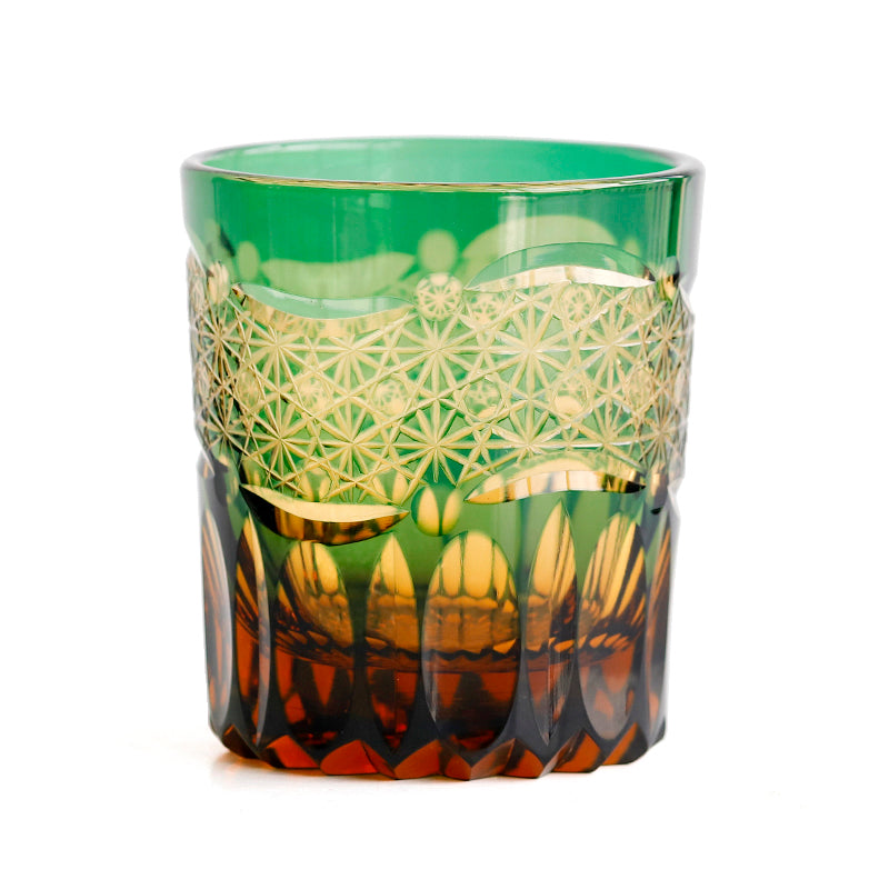 "江戸切子” Edokiriko Gorgeous Brilliance Rock Glass JP-032