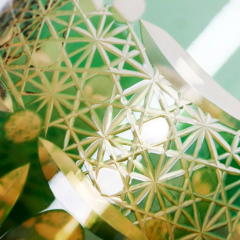 "江戸切子” Edokiriko Gorgeous Brilliance Rock Glass JP-032