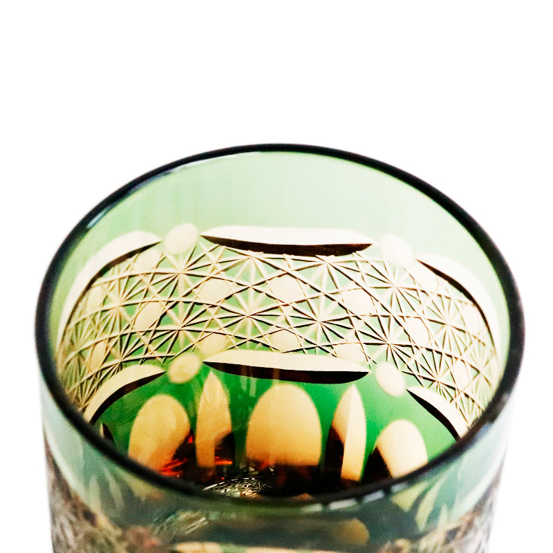 "江戸切子” Edokiriko Gorgeous Brilliance Rock Glass JP-032