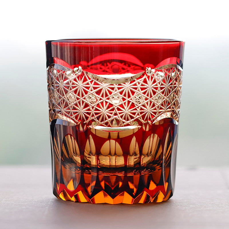 "江戸切子” Edokiriko Gorgeous Brilliance Rock Glass JP-032