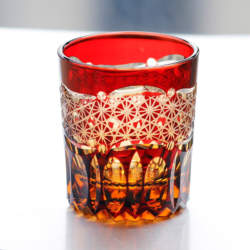 "江戸切子” Edokiriko Gorgeous Brilliance Rock Glass JP-032