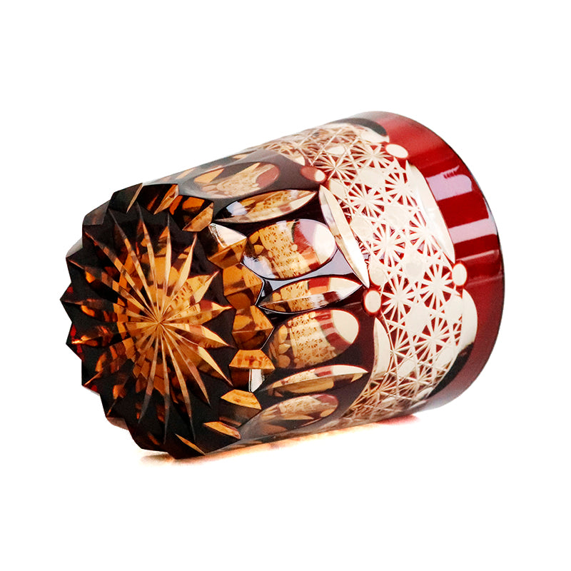 "江戸切子” Edokiriko Gorgeous Brilliance Rock Glass JP-032