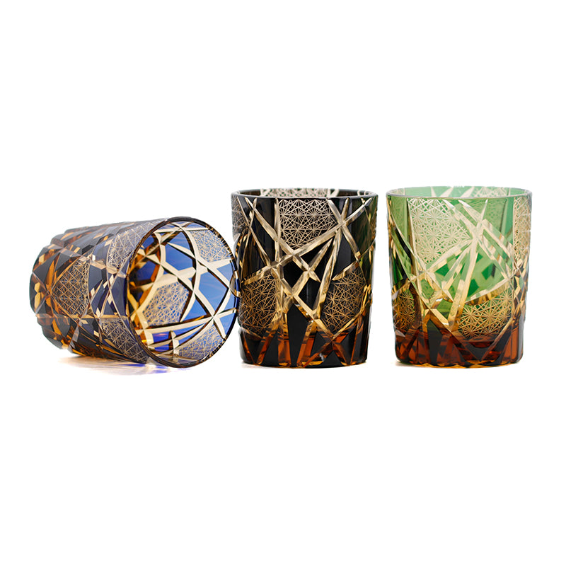 "江戸切子” Edokiriko Gorgeous Brilliance Rock Glass JP-008