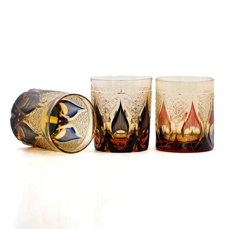"江戸切子” Edokiriko Gorgeous Brilliance Rock Glass JP-010
