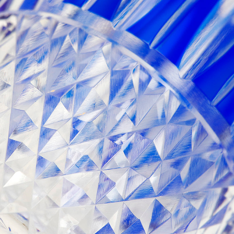 "江戸切子” Edokiriko Gorgeous Brilliance Rock Blue Glass S-7
