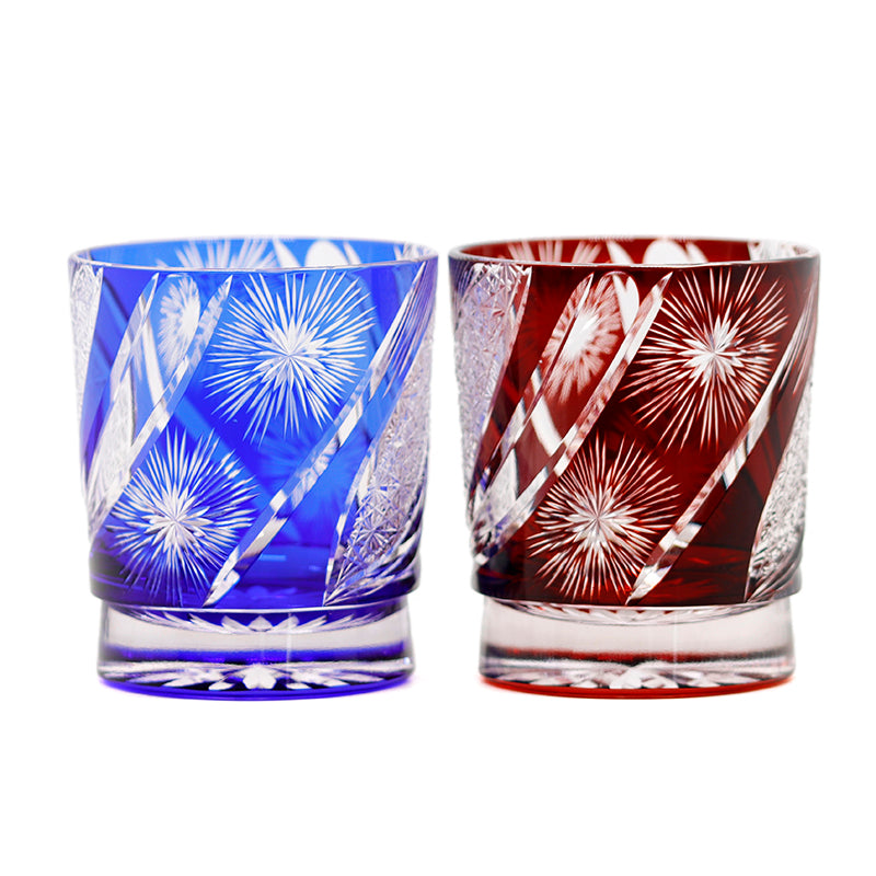 "江戸切子” Edokiriko Gorgeous Brilliance Rock Glass JP-007