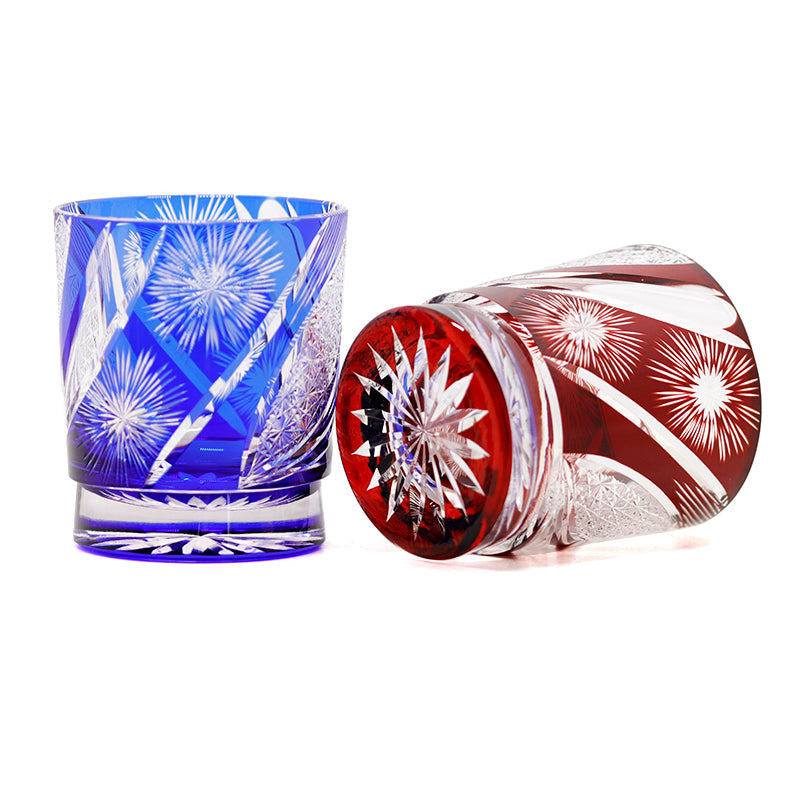 "江戸切子” Edokiriko Gorgeous Brilliance Rock Glass JP-007