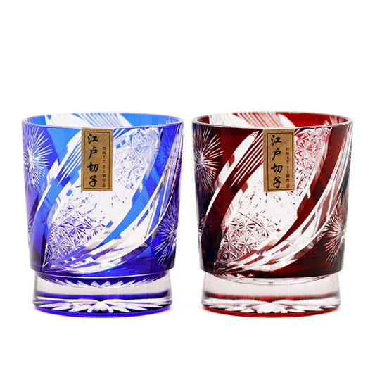 "江戸切子” Edokiriko Gorgeous Brilliance Rock Glass JP-007
