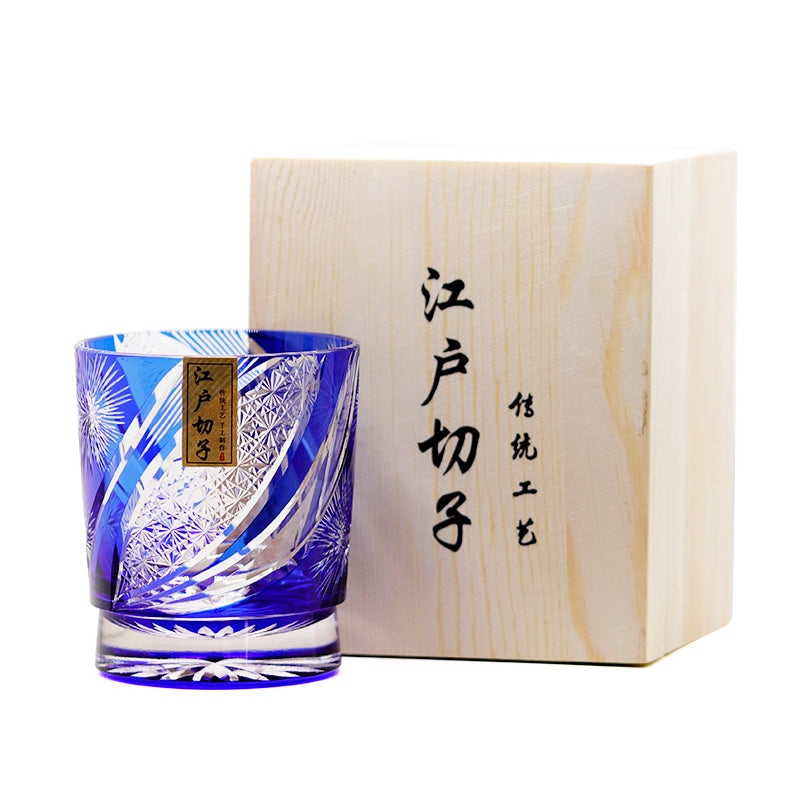 "江戸切子” Edokiriko Gorgeous Brilliance Rock Glass JP-007