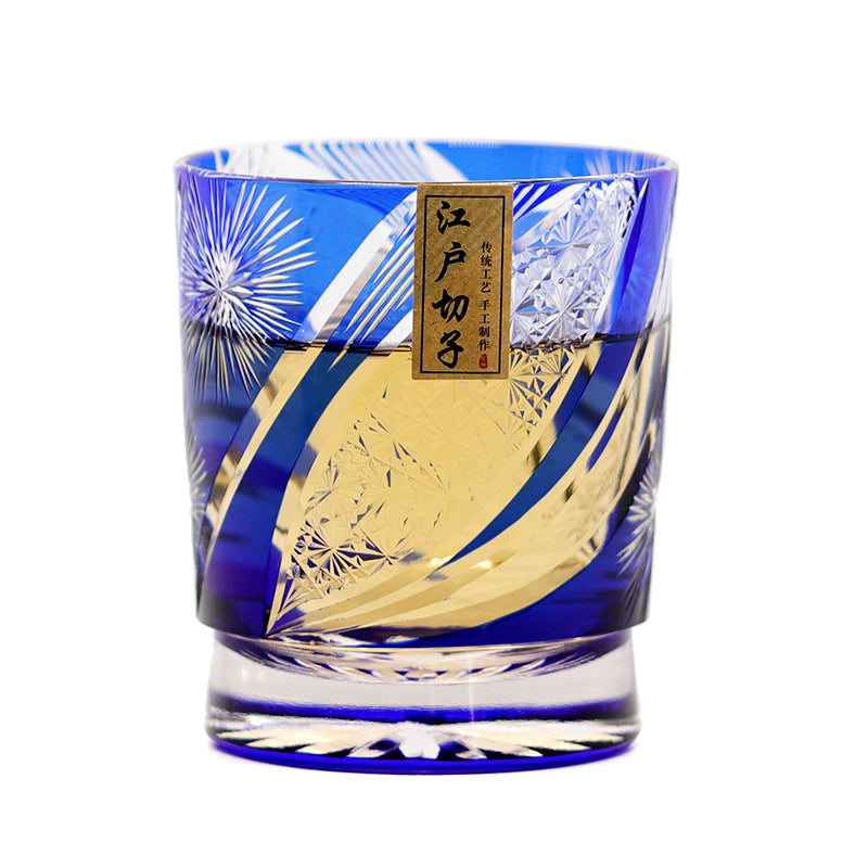 "江戸切子” Edokiriko Gorgeous Brilliance Rock Glass JP-007