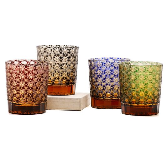 "江戸切子” Edokiriko Gorgeous Brilliance Rock Glass JP-004