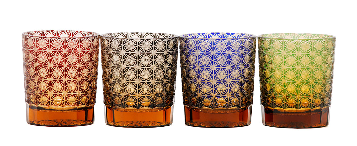 "江戸切子” Edokiriko Gorgeous Brilliance Rock Glass JP-004