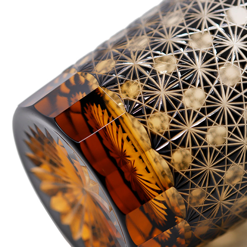 "江戸切子” Edokiriko Gorgeous Brilliance Rock Glass JP-004