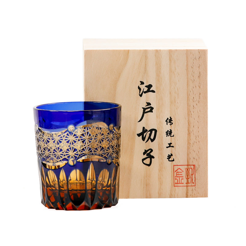 "江戸切子” Edokiriko Gorgeous Brilliance Rock Glass JP-032