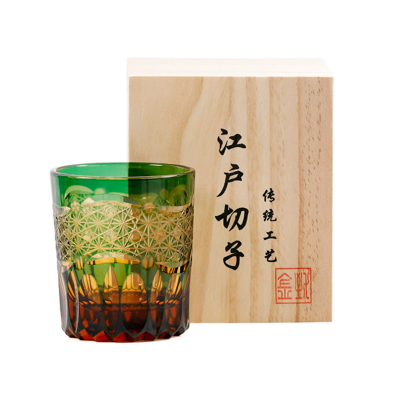 "江戸切子” Edokiriko Gorgeous Brilliance Rock Glass JP-032