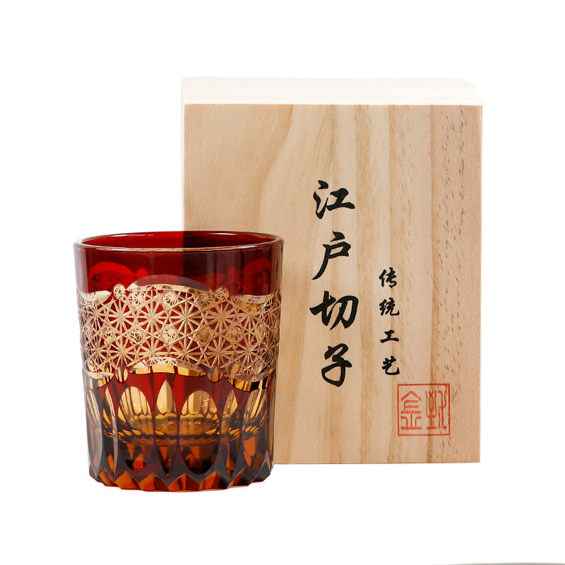 "江戸切子” Edokiriko Gorgeous Brilliance Rock Glass JP-032