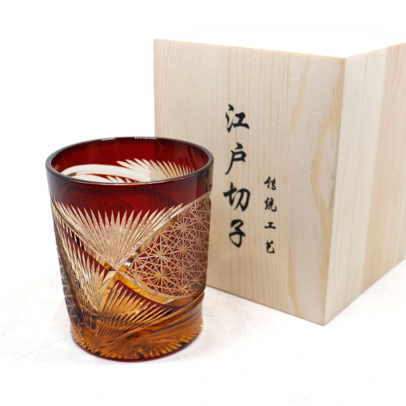 "江戸切子” Edokiriko Gorgeous Brilliance Rock Glass JP-003