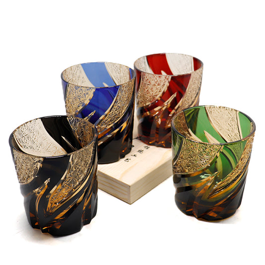 "江戸切子” Edokiriko Gorgeous Brilliance Rock Glass JP-002