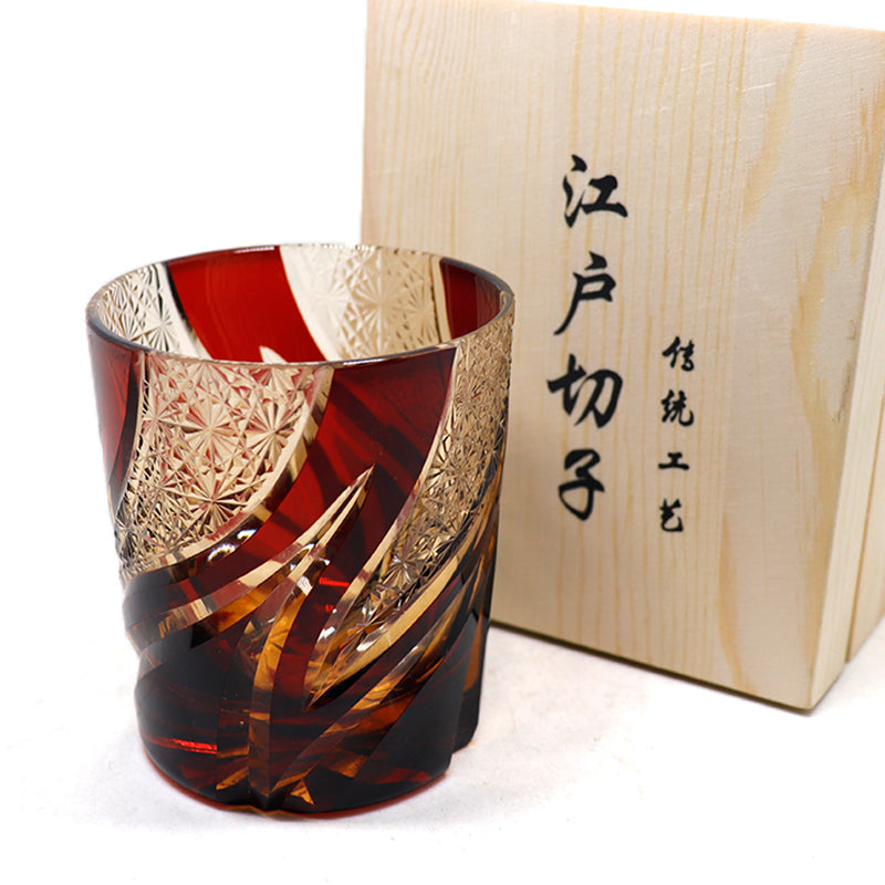 "江戸切子” Edokiriko Gorgeous Brilliance Rock Glass JP-002