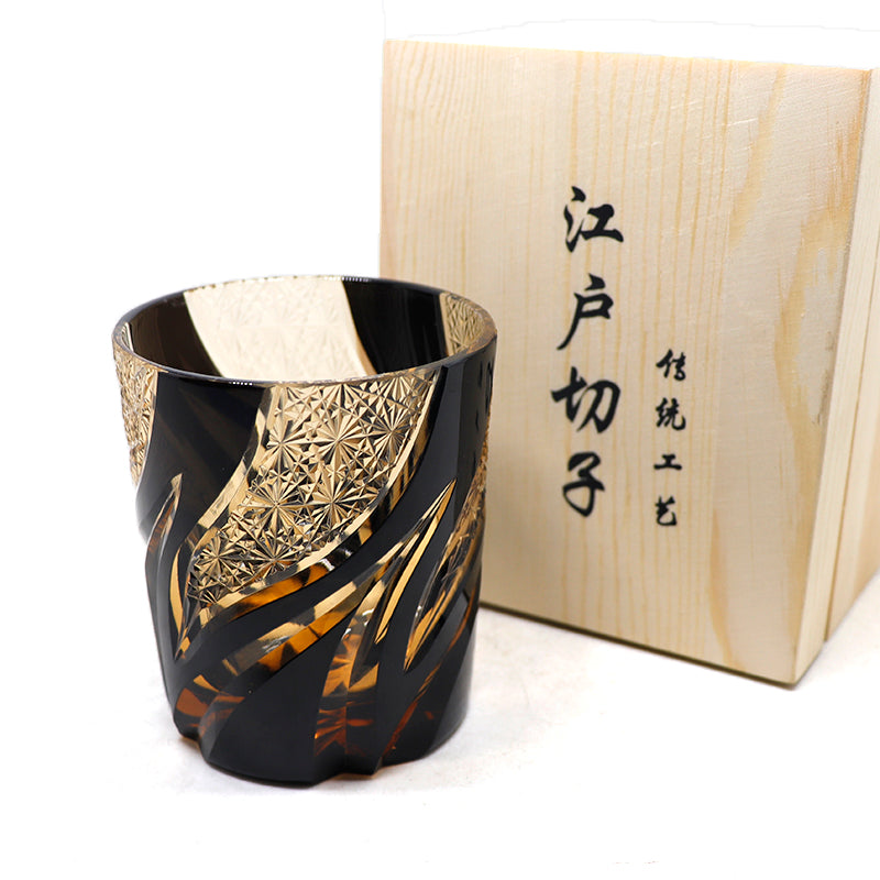 "江戸切子” Edokiriko Gorgeous Brilliance Rock Glass JP-002