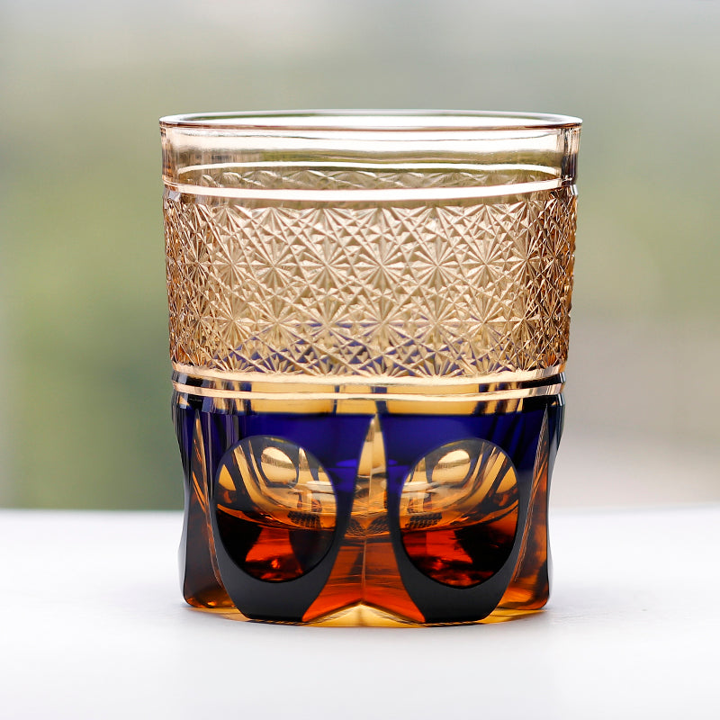 "江戸切子” Edokiriko Gorgeous Brilliance Rock Glass JP-035