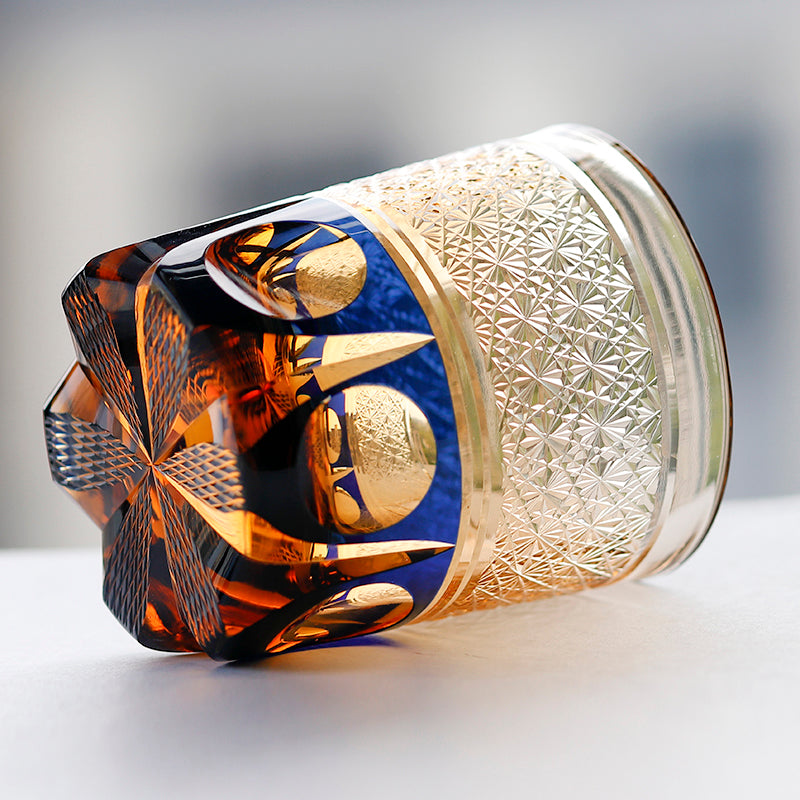 "江戸切子” Edokiriko Gorgeous Brilliance Rock Glass JP-035