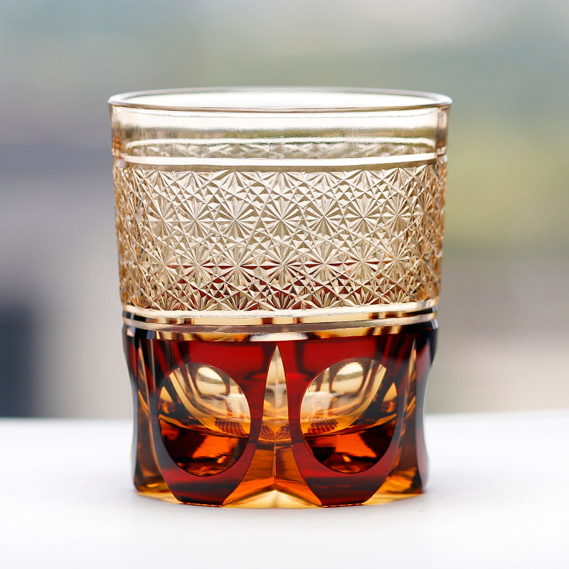 "江戸切子” Edokiriko Gorgeous Brilliance Rock Glass JP-035