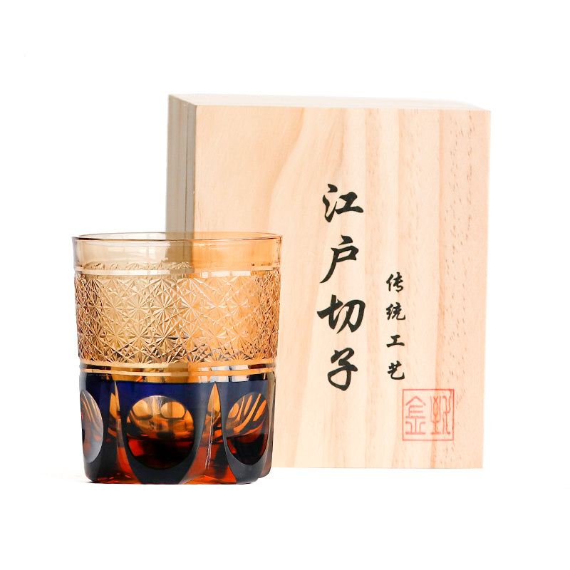 "江戸切子” Edokiriko Gorgeous Brilliance Rock Glass JP-035
