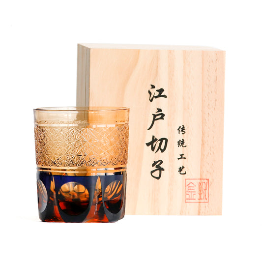 "江戸切子” Edokiriko Gorgeous Brilliance Rock Glass JP-035