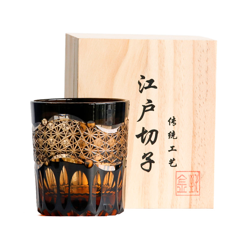 "江戸切子” Edokiriko Gorgeous Brilliance Rock Glass JP-032