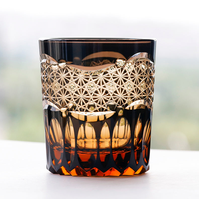 "江戸切子” Edokiriko Gorgeous Brilliance Rock Glass JP-032
