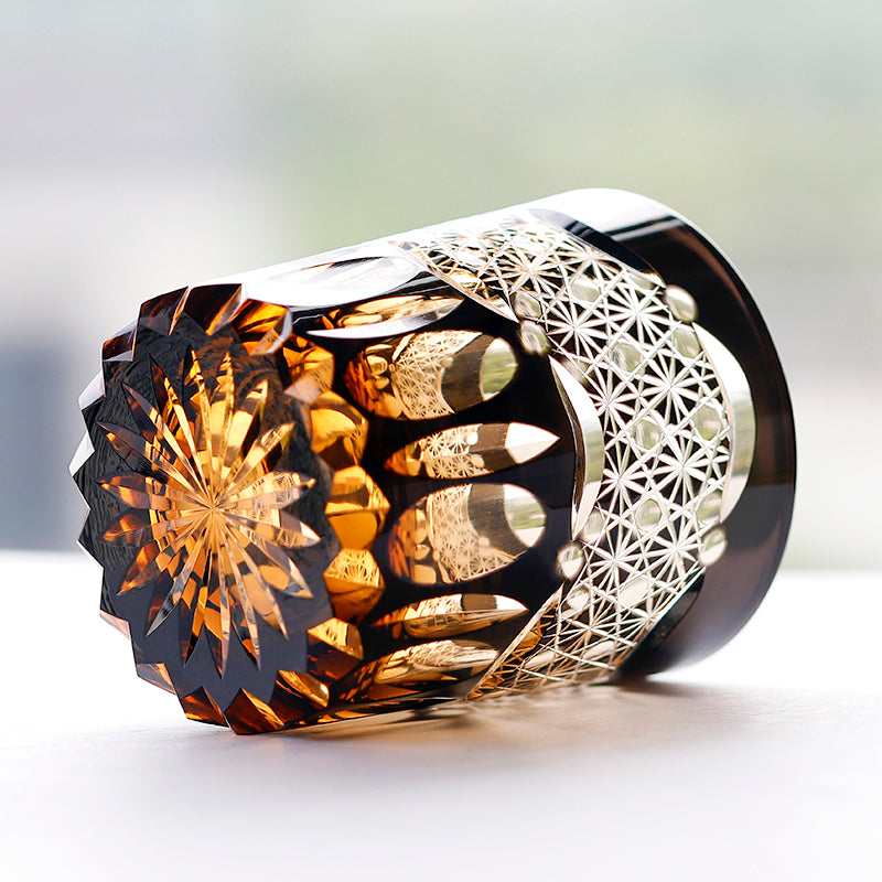 "江戸切子” Edokiriko Gorgeous Brilliance Rock Glass JP-032