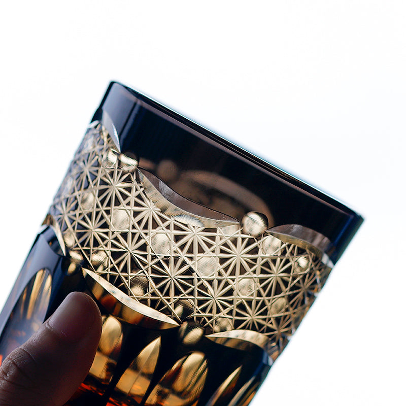 "江戸切子” Edokiriko Gorgeous Brilliance Rock Glass JP-032