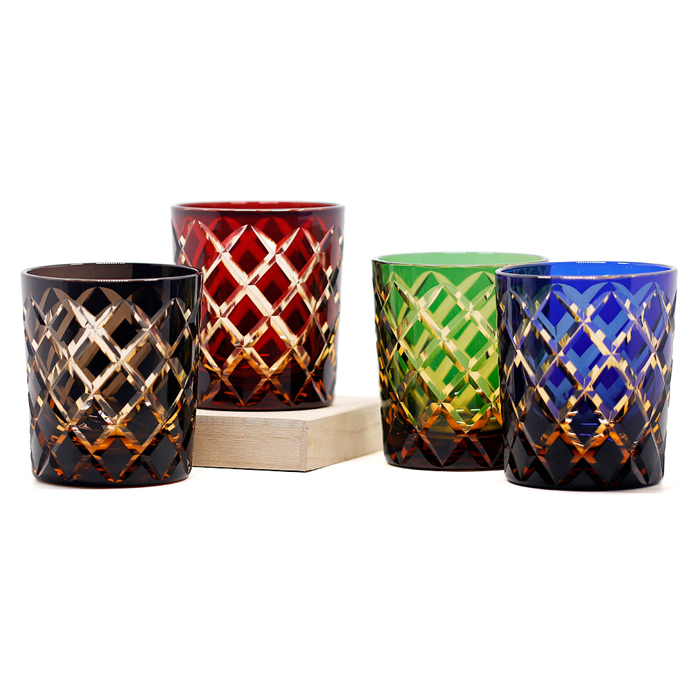 "江戸切子” Edokiriko Gorgeous Brilliance Rock Glass JP-005