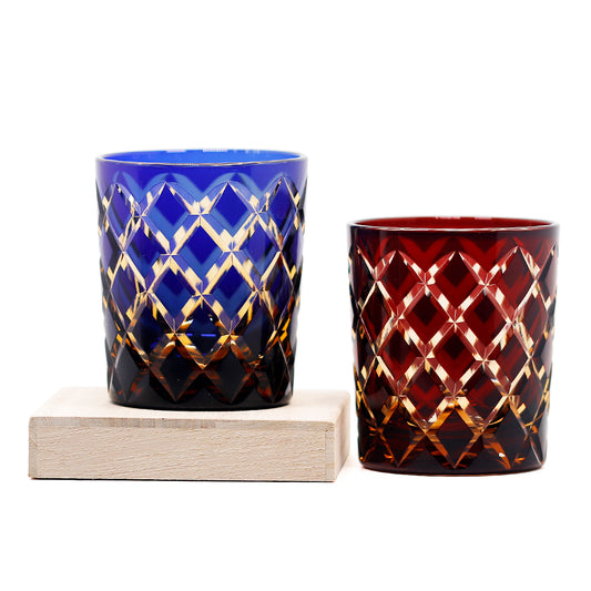 "江戸切子” Edokiriko Gorgeous Brilliance Rock Glass JP-005