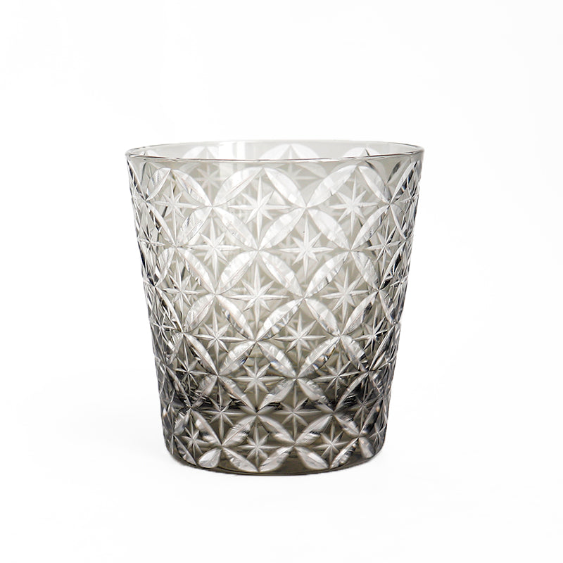 "江戸切子” Edokiriko Gorgeous Brilliance Rock Glass Grey JP-041