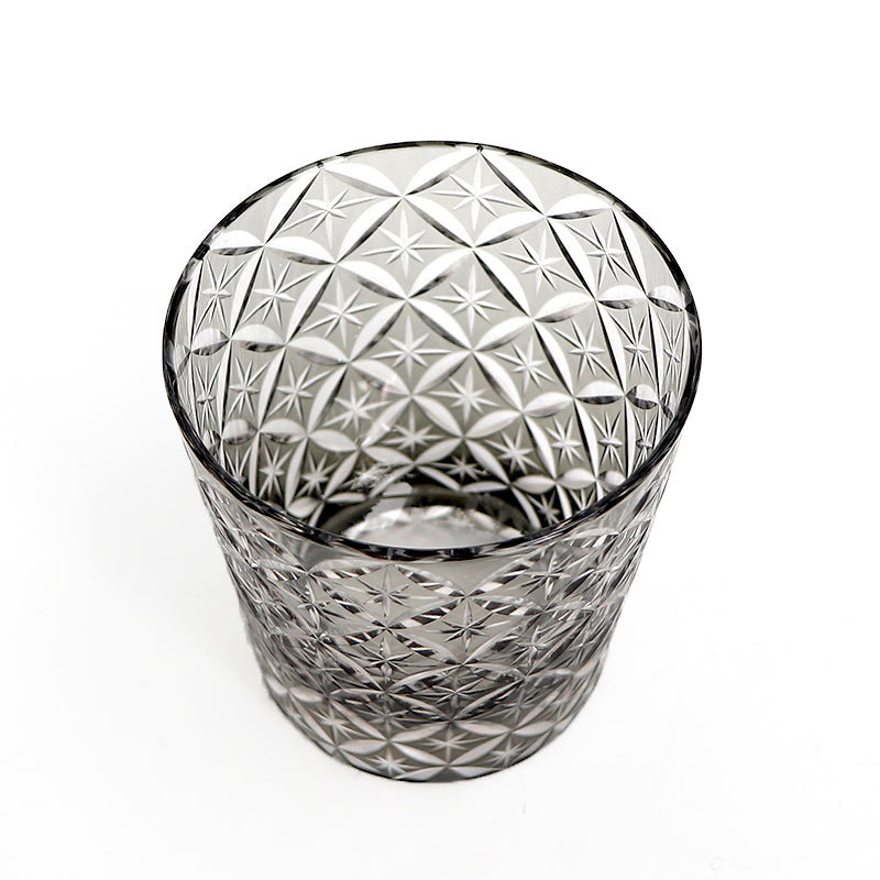 "江戸切子” Edokiriko Gorgeous Brilliance Rock Glass Grey JP-041