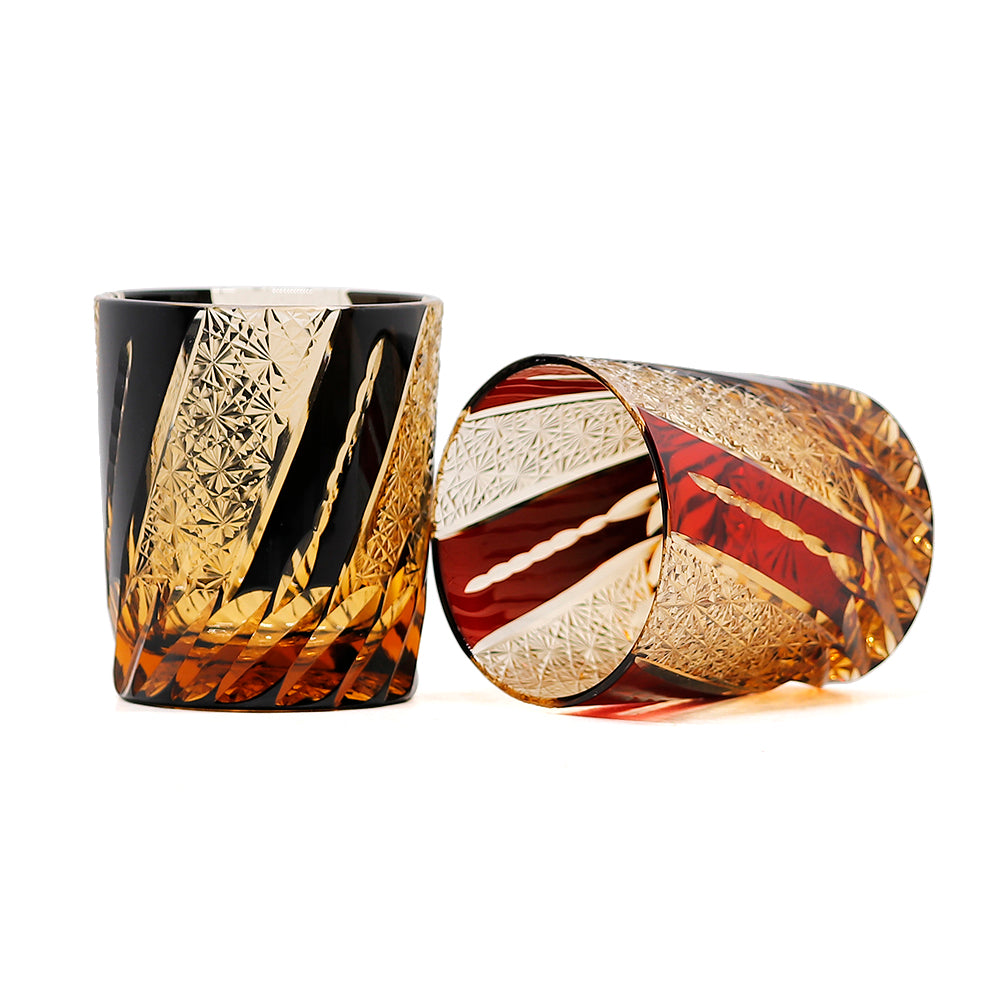 "江戸切子” Edokiriko Gorgeous Brilliance Rock Glass JP-019