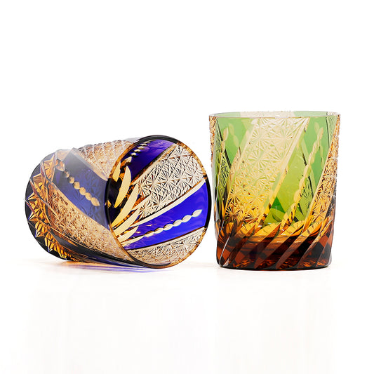 "江戸切子” Edokiriko Gorgeous Brilliance Rock Glass JP-019