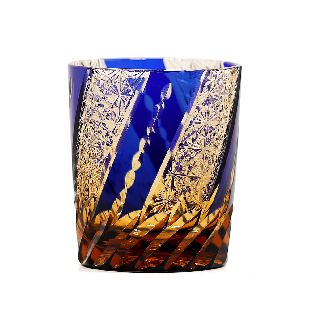 "江戸切子” Edokiriko Gorgeous Brilliance Rock Glass JP-019